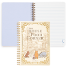 Notebook titled 'The House at Pooh Corner' with illustrations on a white background