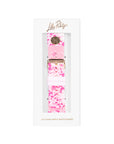 Pink floral silicone watch band packaging with Lilly Pulitzer logo