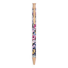 black floral ballpoint pen with gold accents
