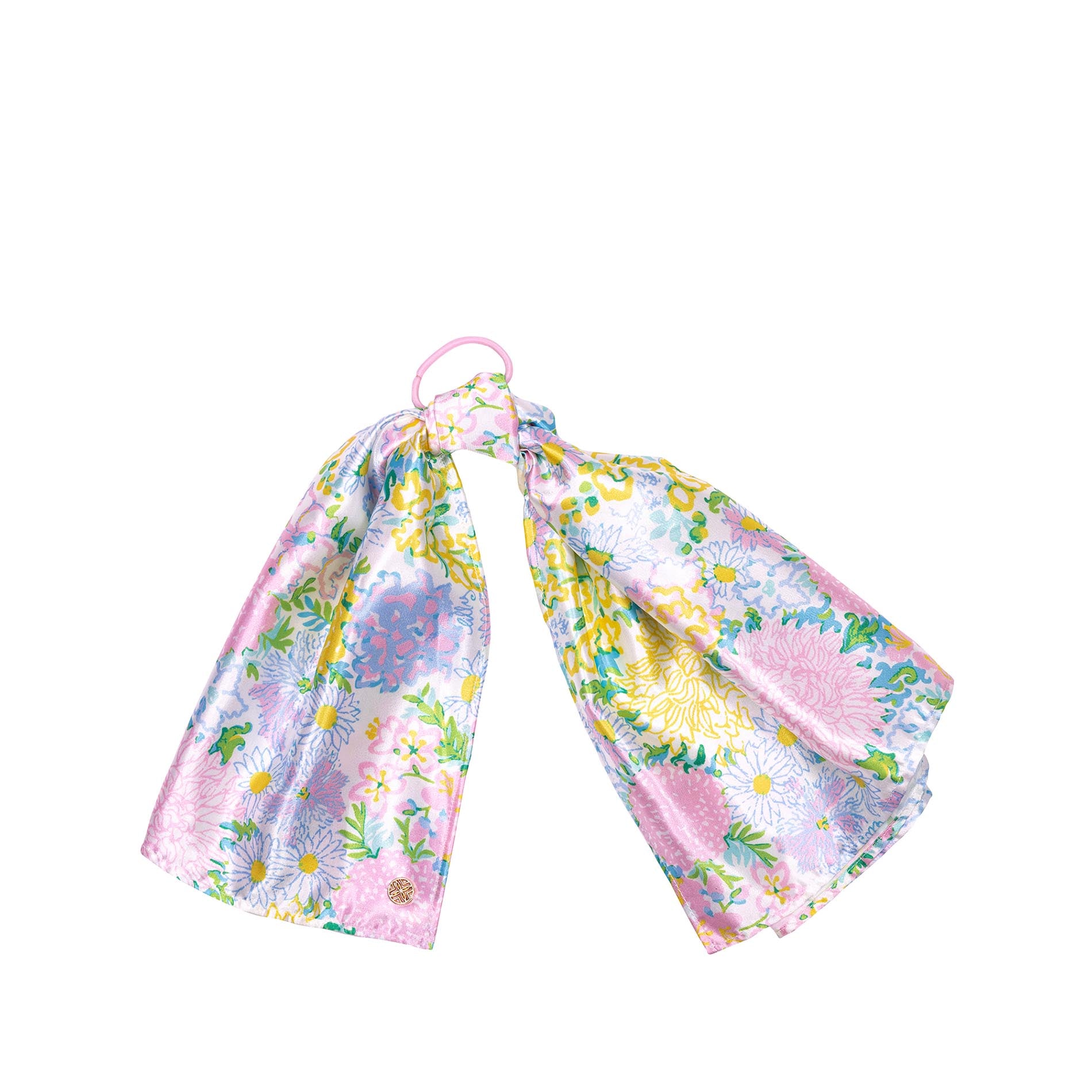 Floral headband with colorful pattern on a white background
