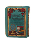 back view of Book-shaped handbag with 'Beauty and the Beast' design on a white background