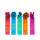 Five colorful bookmarks with unique designs and text on a white background