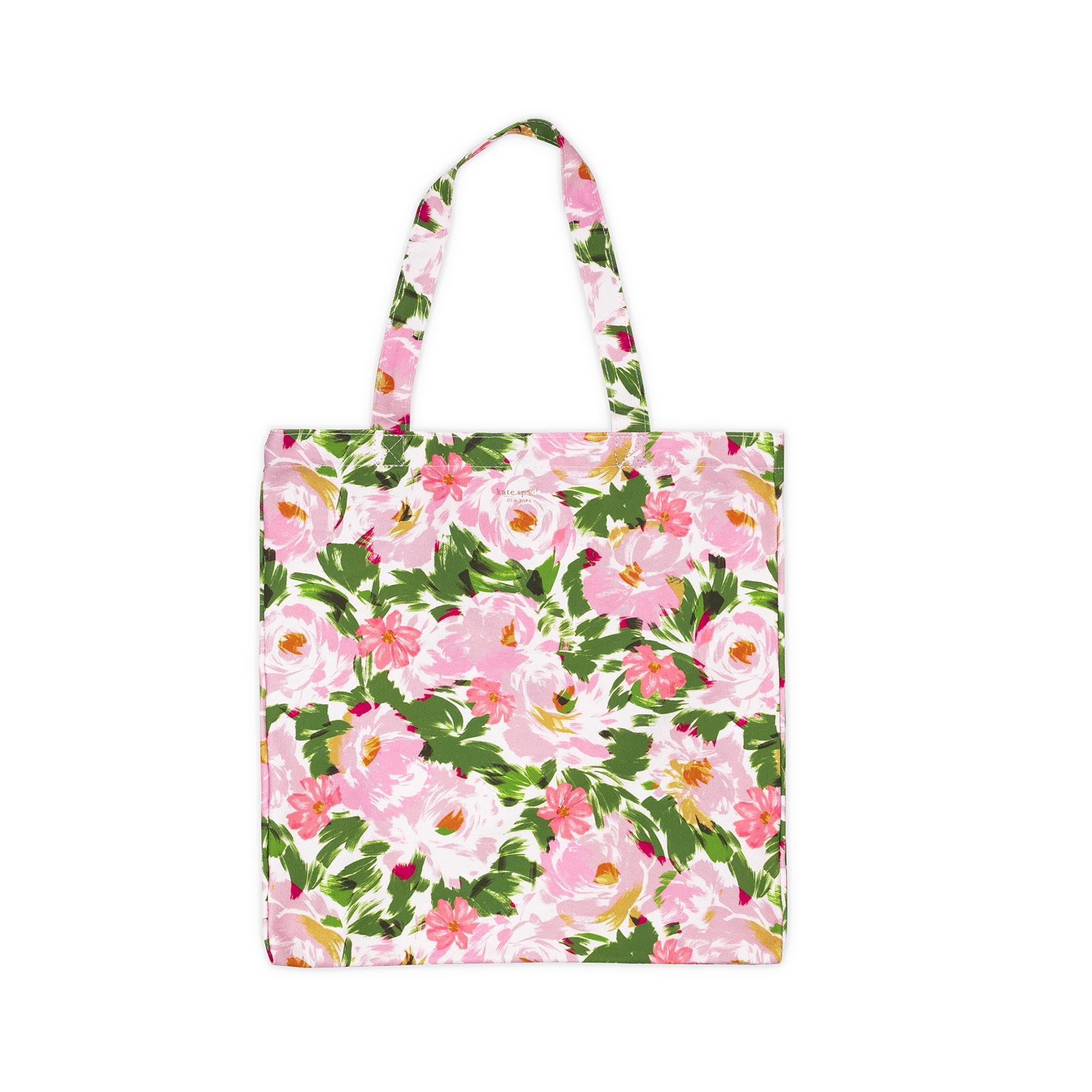 Floral patterned tote bag on a white background