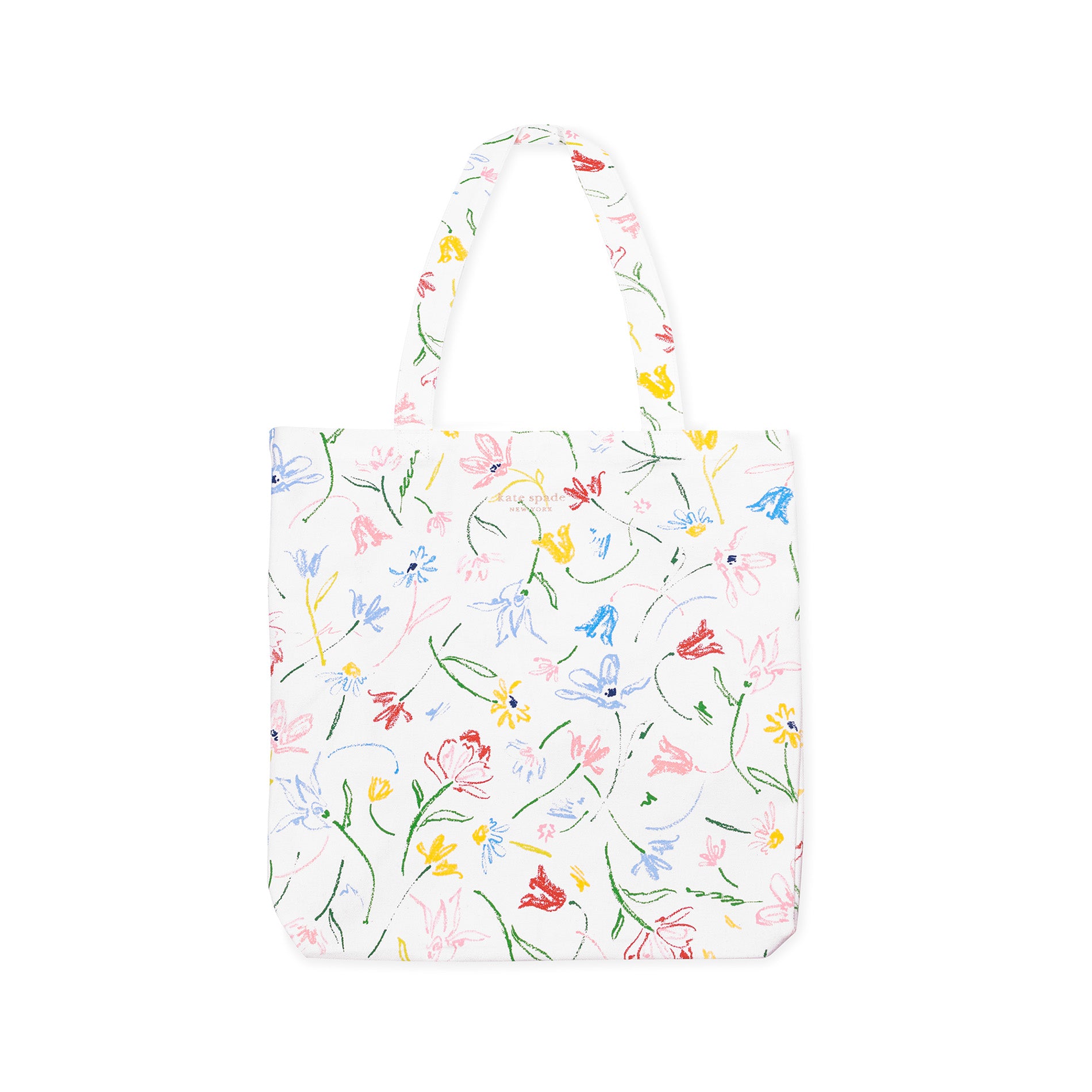 Floral patterned tote bag on a white background