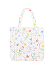 Floral patterned tote bag on a white background