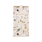 Decorative calendar with illustrations and 'Let's Celebrate!' text on a white background