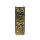 Spine of book-shaped vase with 'Velaris' design on a white background