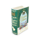 Book-shaped vase with 'Tamlin's Manor' design on a white background