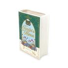 Backview of book-shaped vase with 'Tamlin's Manor' design on a white background