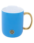 Ceramic Mug with Lid, Blue Stream