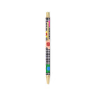 Colorful pen with a checkered pattern on a white background