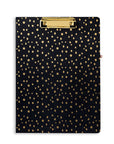 Clipboard Folio - Midnight Gold Dots