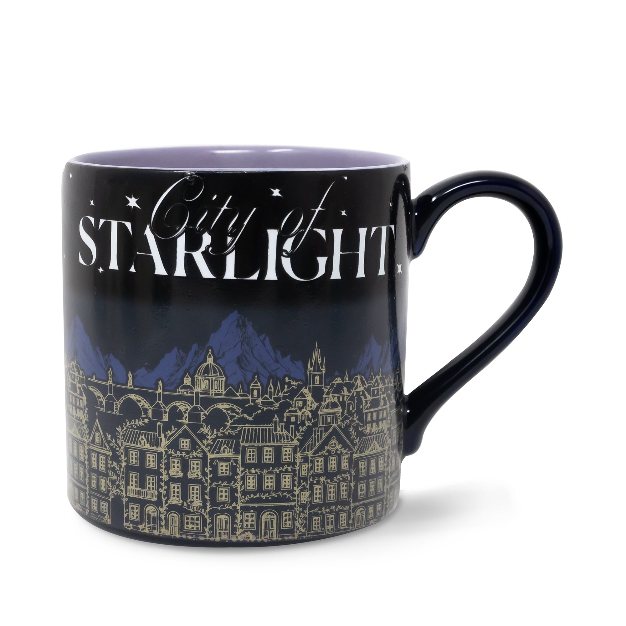 Mug with 'City of Starlight' design on a white background