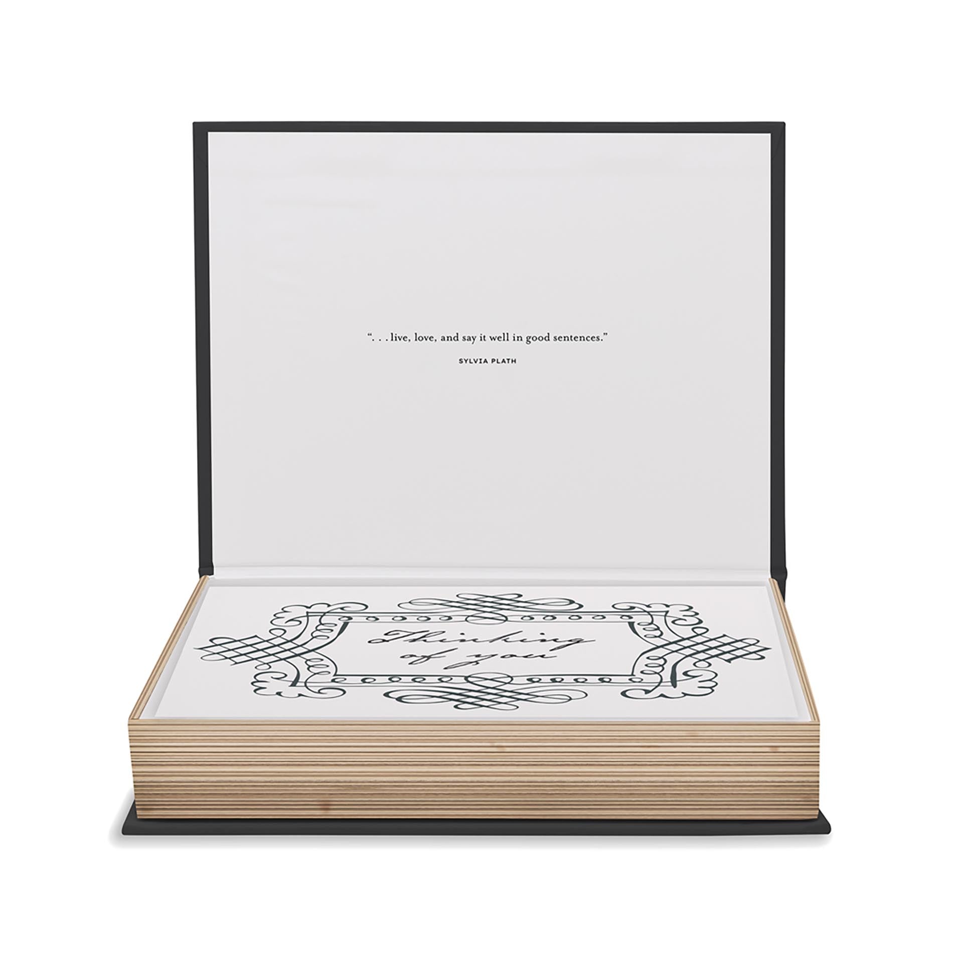 Opened greeting card box