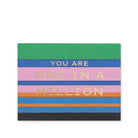 Colorful card with 'You are one in a million' text on a white background