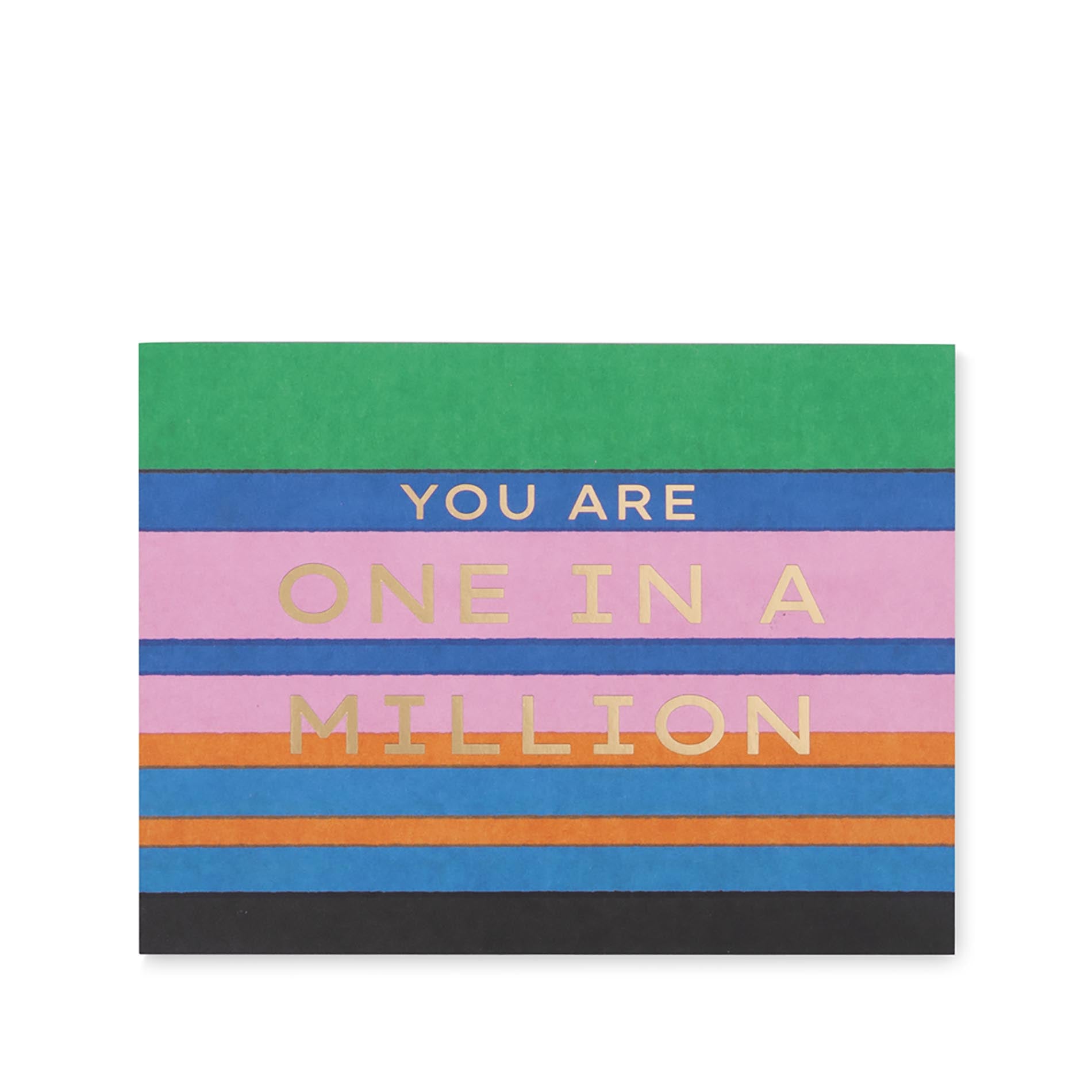Colorful card with 'You are one in a million' text on a white background