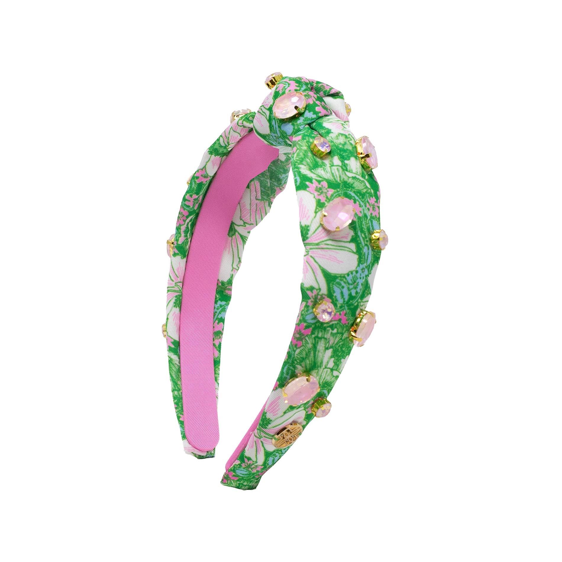 Floral headband with pink center on a white background