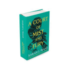 The book 'A Court of Mist and Fury' by Sarah J. Maas, shown as a 3D paperback mockup at a three-quarter angle on a solid white background.