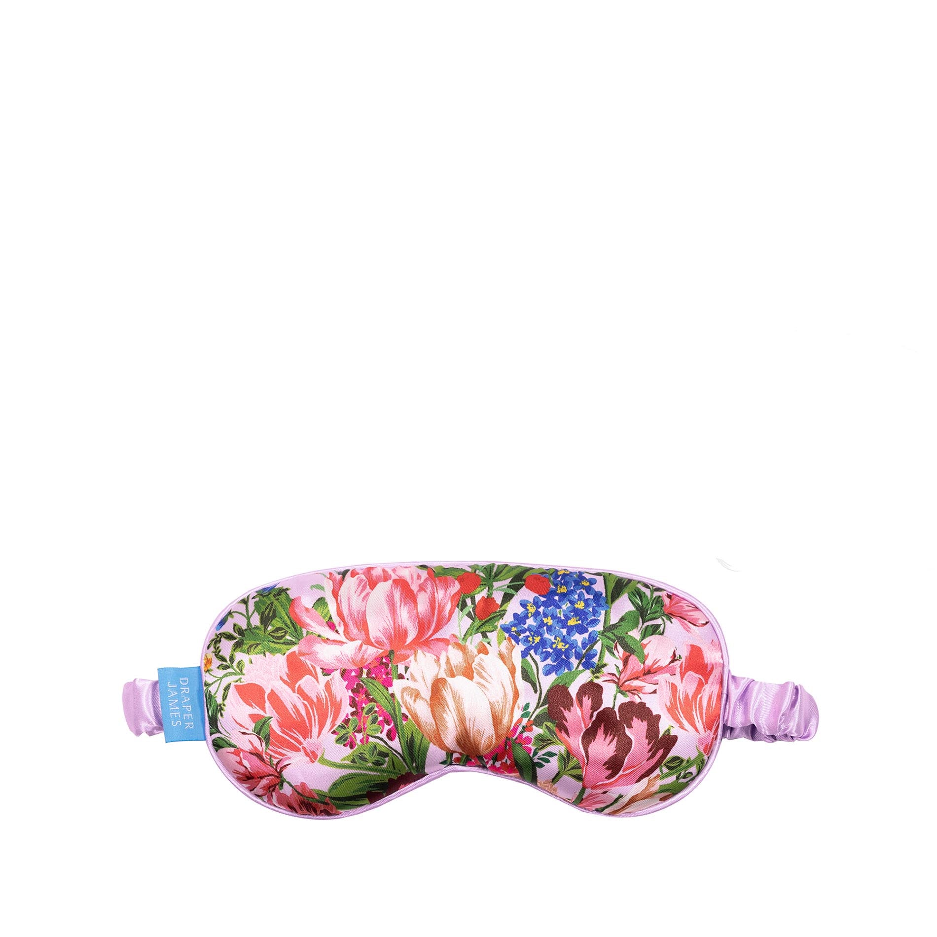 Floral patterned eye mask on a white background