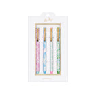 Set of three decorated pens in a white box with 'Lily & Val' branding.