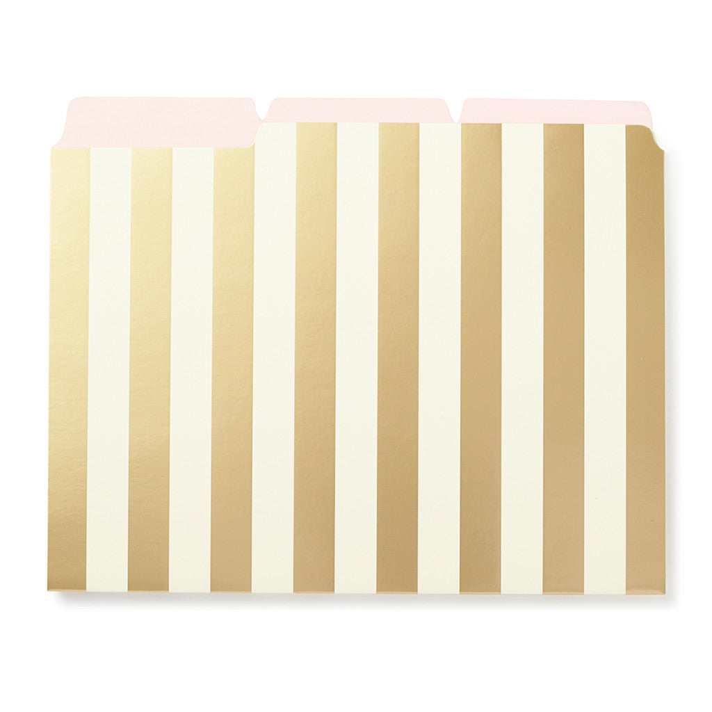 kate spade new york strike gold file folders - stripes - lifeguard-press