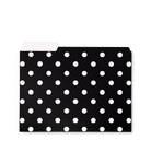 black file folders with white polka dots