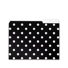left tab of black file folders with white polka dots