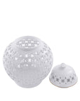 Small Ginger Jar, White Lattice