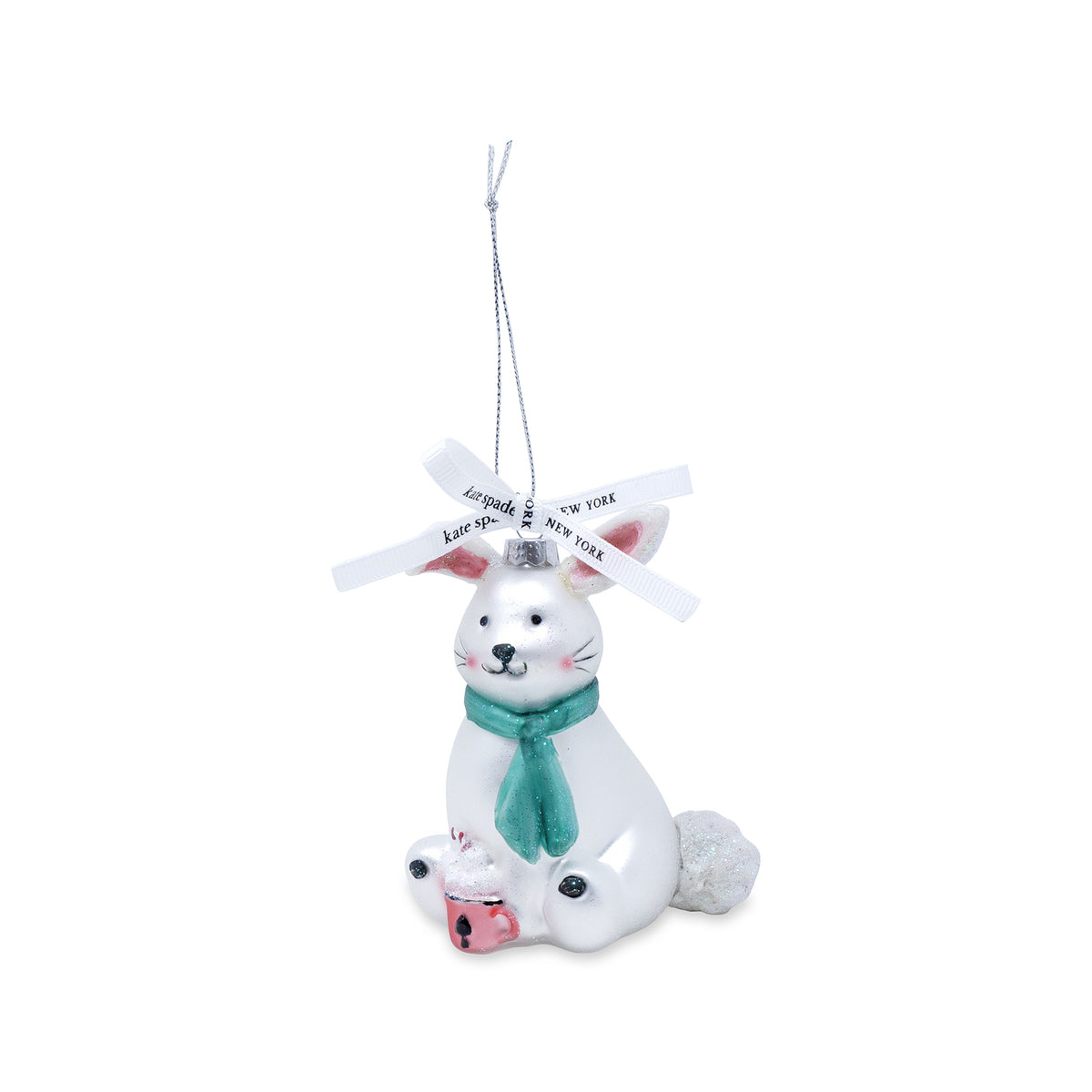 bunny glass ornament