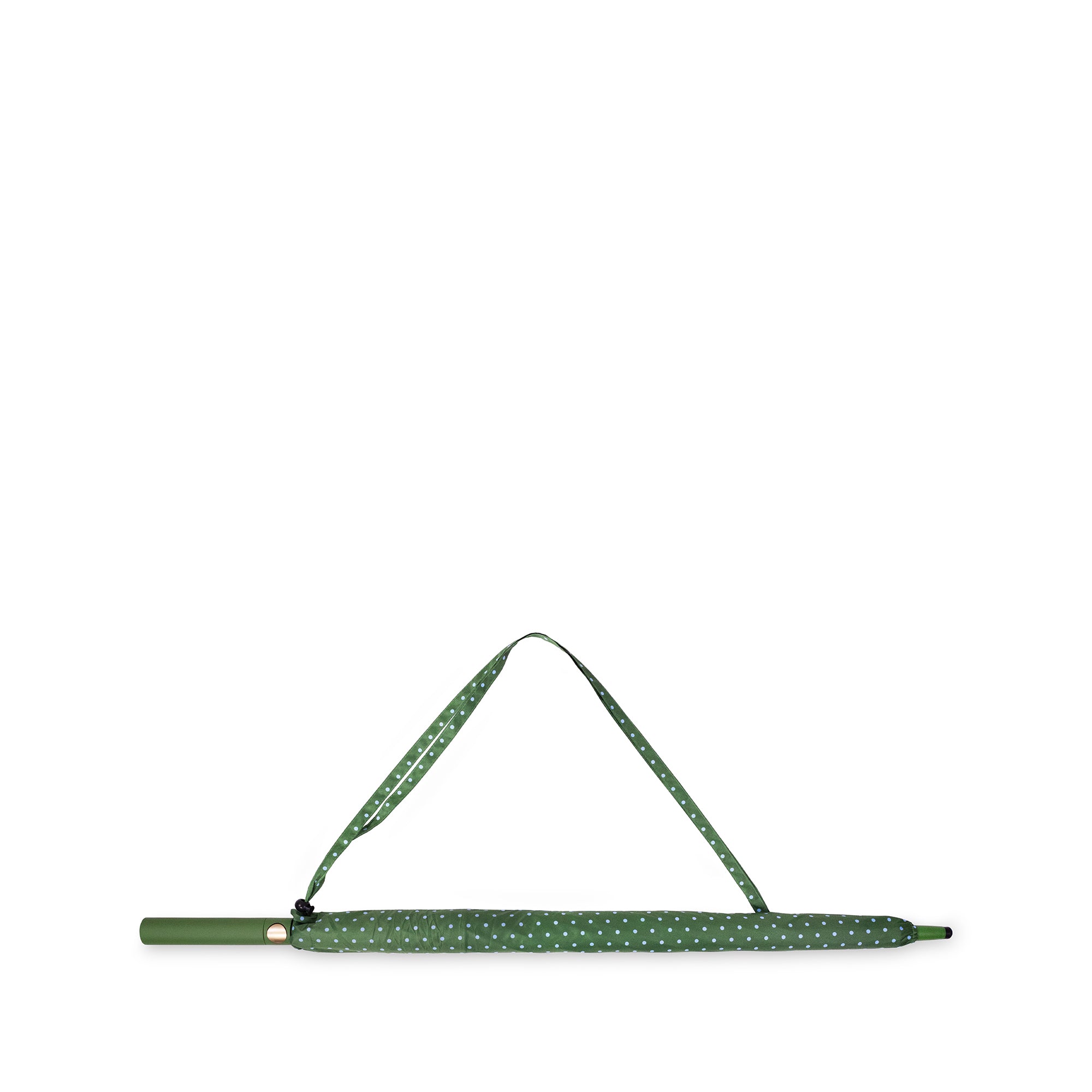 Green polka dot strap on a white background