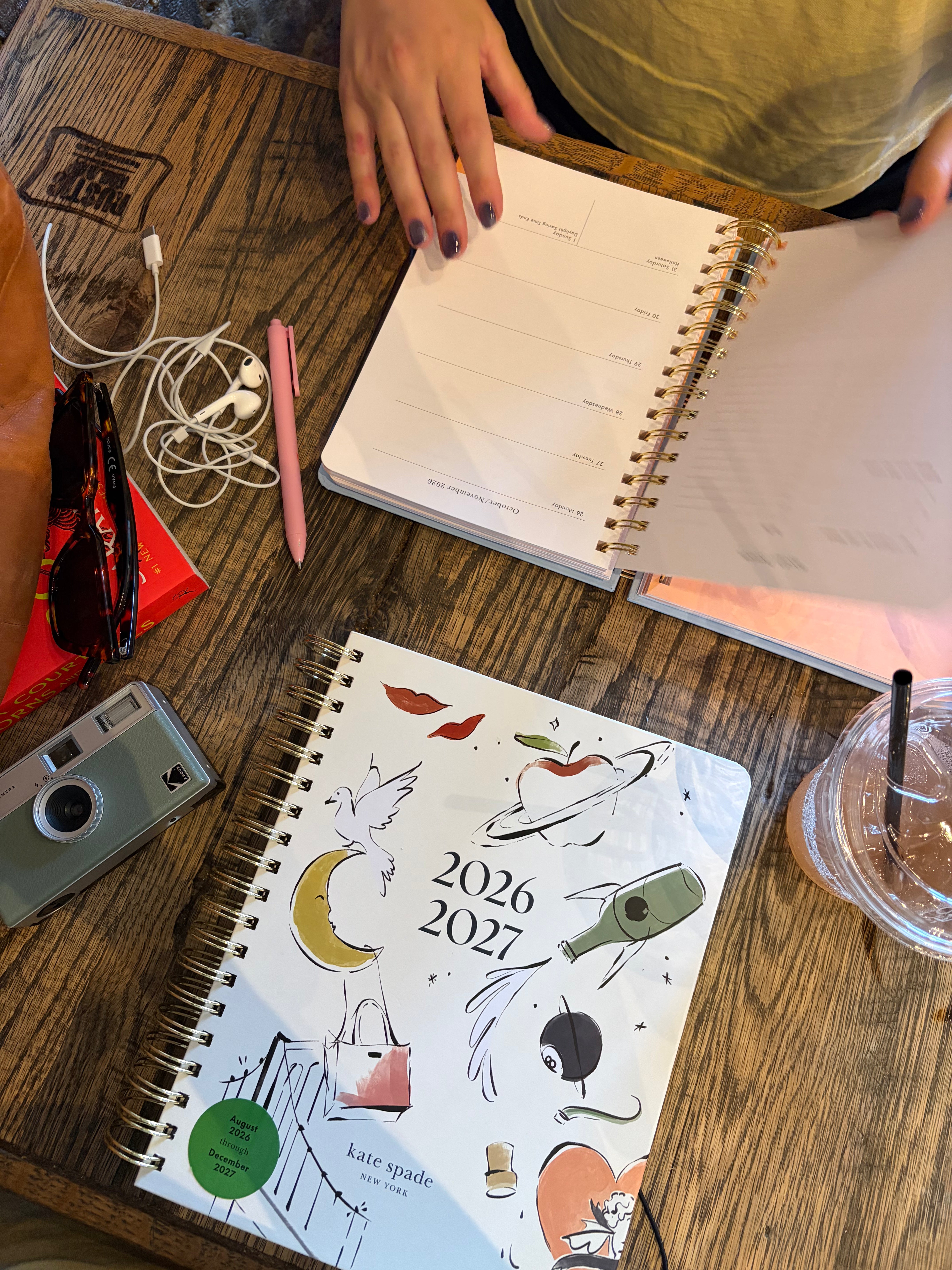 2026-2027 planner with decorative design and 'kate spade New York' branding on a white background