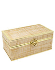 Jewelry Box, Gold Raffia
