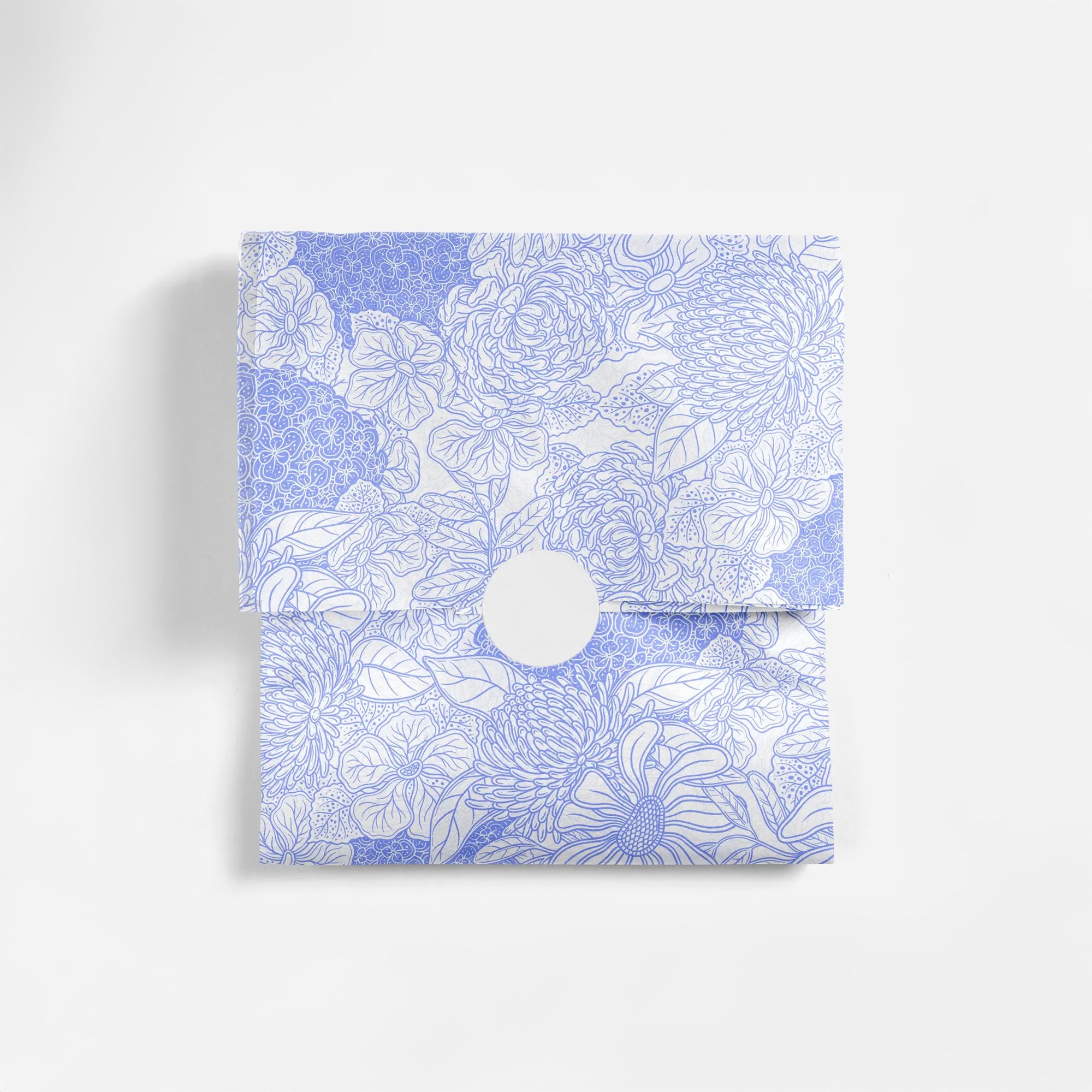 White and lavender floral tissue paper