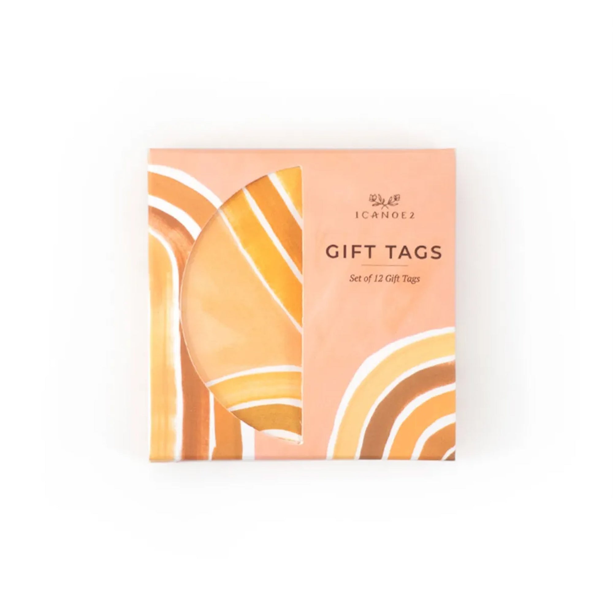 Pack of gift tags with abstract design on a white background