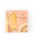 Pack of gift tags with abstract design on a white background