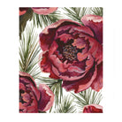 Floral pattern with pink flowers and green leaves on a white background