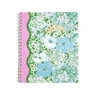 Floral notebook with pink spine on a white background