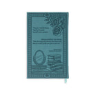 Decorative notebook with literary quote and illustrations on a white background