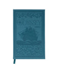 Blue journal titled 'The Odyssey' with ship illustration on a white background