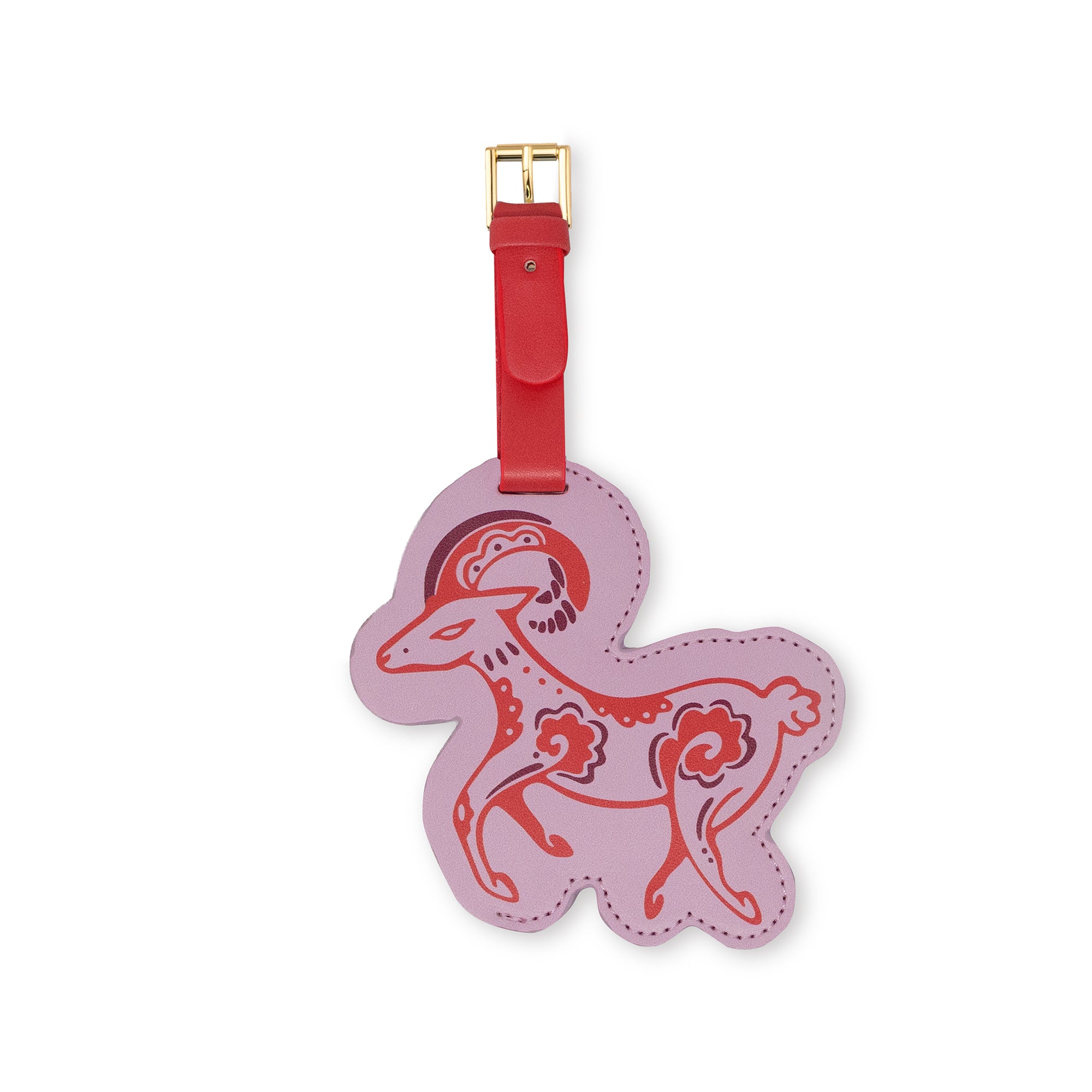 pink ram shaped luggage tag