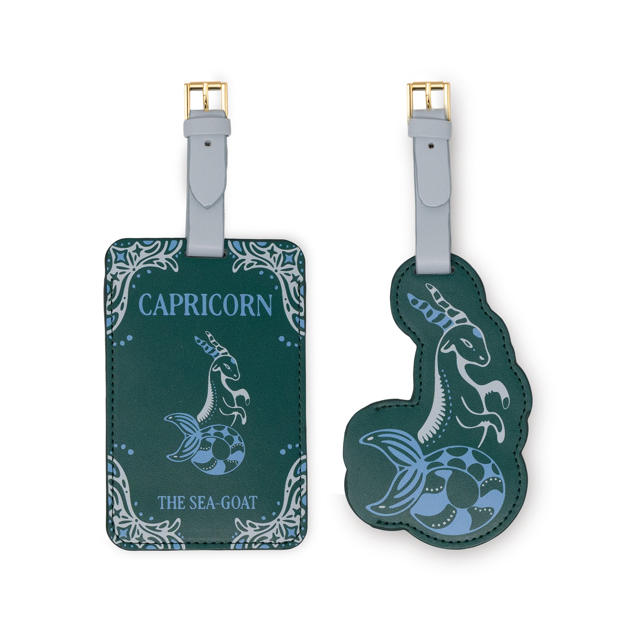 set of 2 capricorn luggage tags