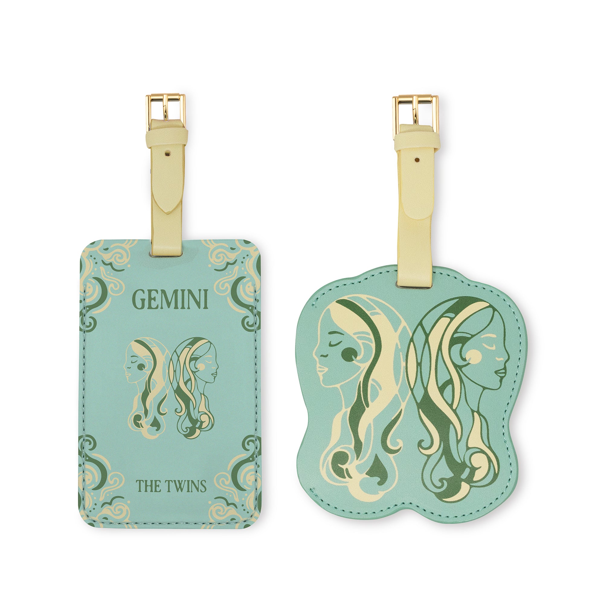 set of two gemini luggage tags