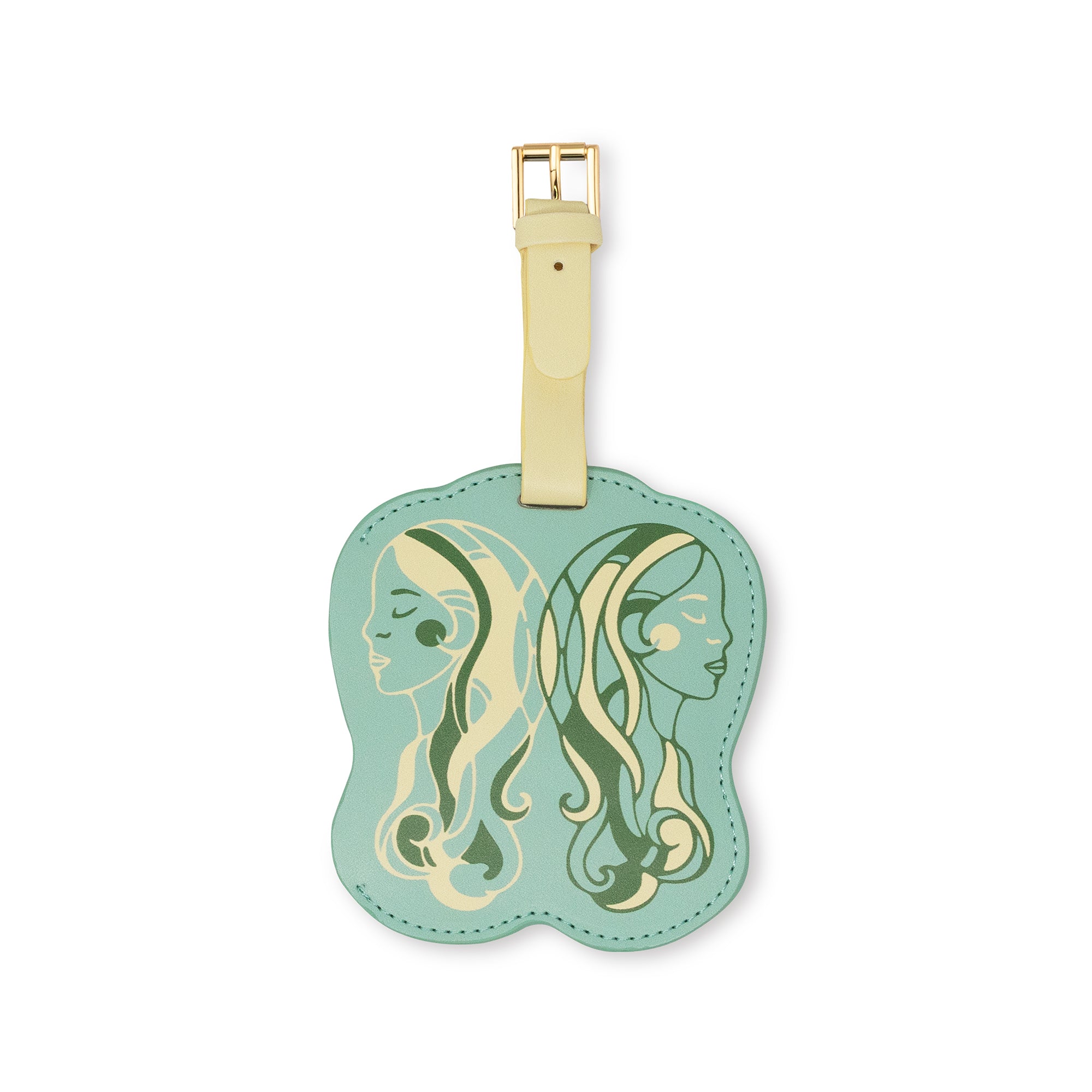 Two twin heads shaped luggage tag