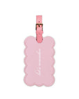 Pink scalloped 'LET'S WANDER' luggage tag