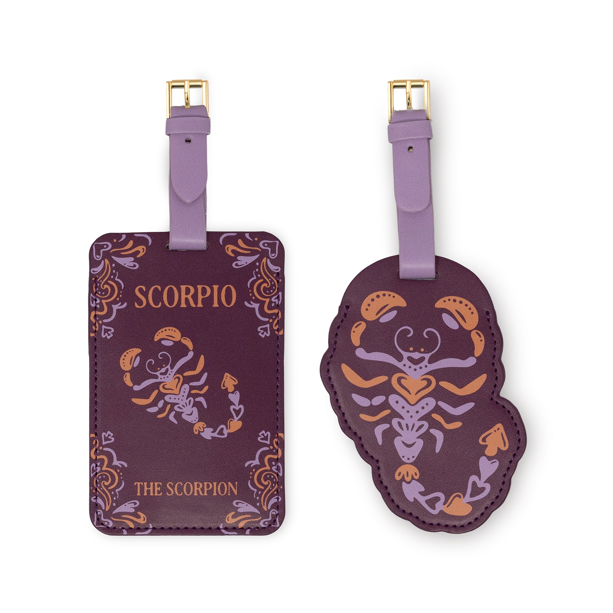 set of 2 scorpio luggage tags