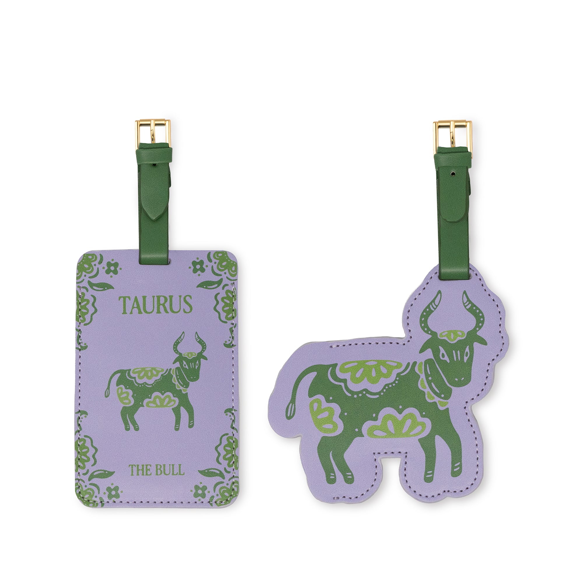 set of 2 taurus luggage tags
