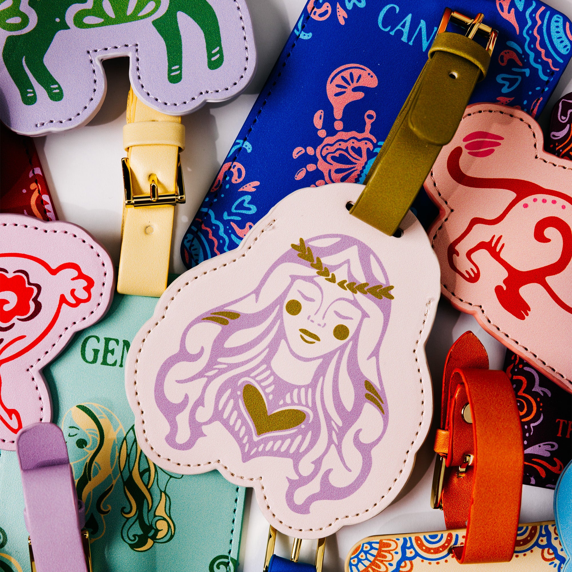 maiden shaped luggage tag