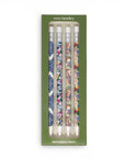 packaged 4 mechanical pencils with floral designs on a white background