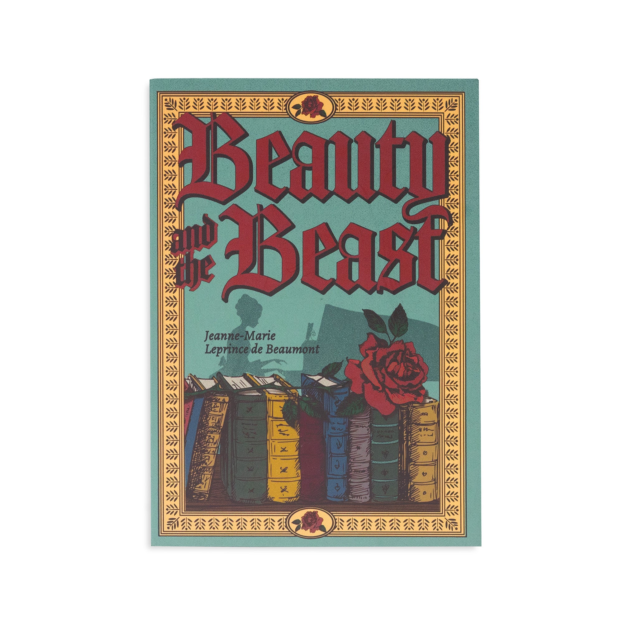 teal beauty and the beast book cover notepad