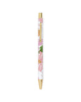 Pen with floral design on a white background